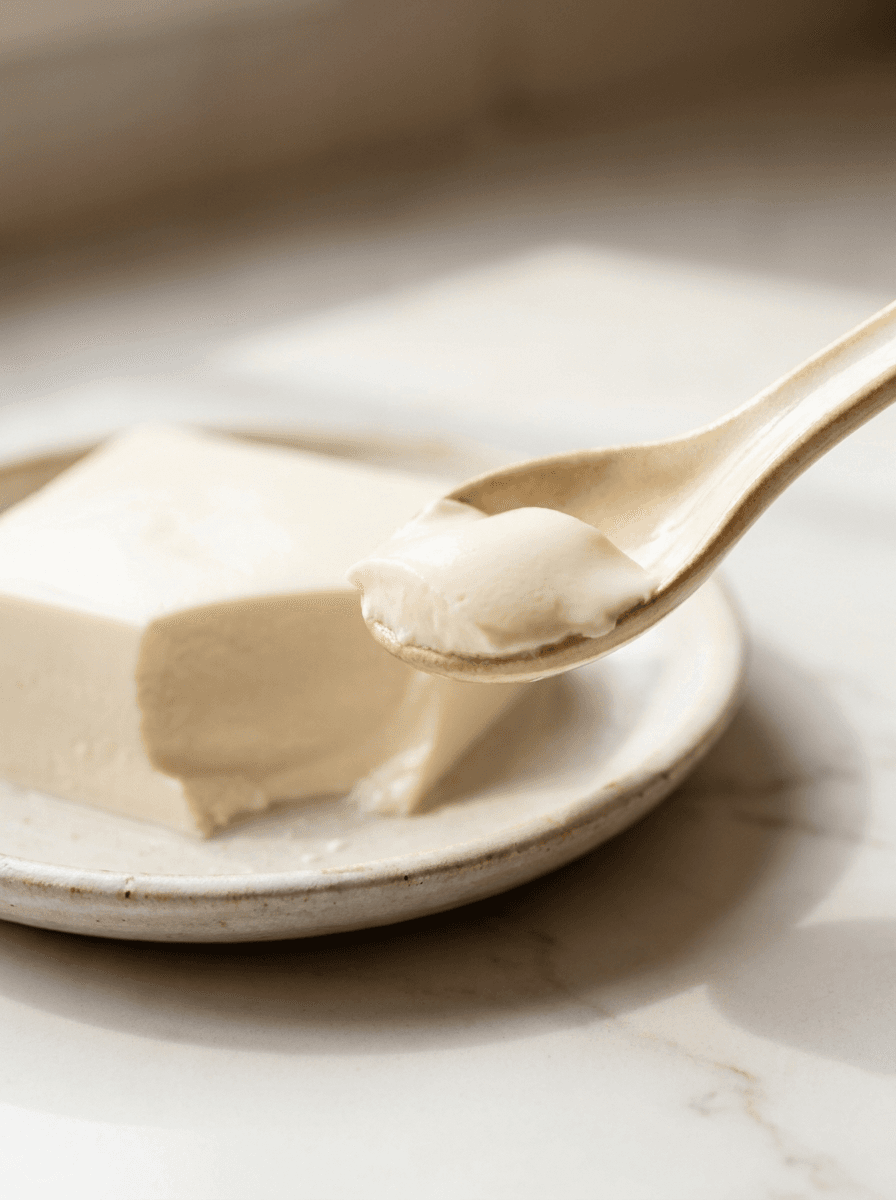Silken Firm tofu, plated